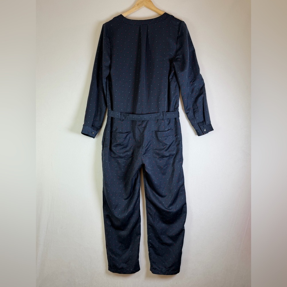 Free People Women Polka Dot Jumpsuit Belted 1-Piece Minimalist Boho Chic Sz L-XL - Picture 7 of 9